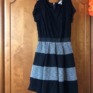 Striped Black and Grey Dress